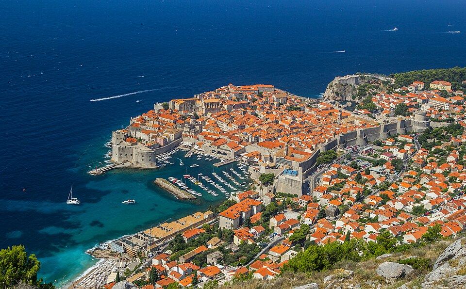 Dubrovnik's walled old town on the Adriatic